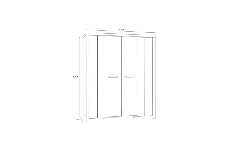 Konitsa Vitrineskab 52x130 cm - Brun/Sort - Opbevaring - Skab - Vitrineskabe