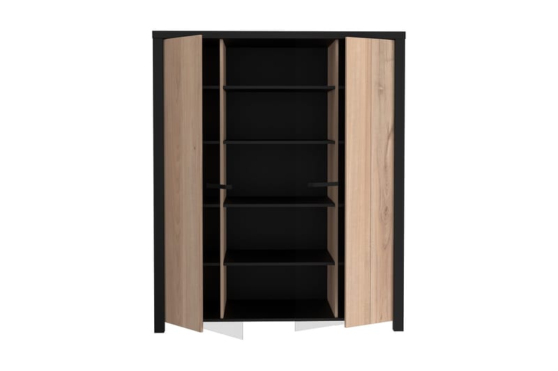 Konitsa Vitrineskab 52x130 cm - Brun/Sort - Opbevaring - Skab - Vitrineskabe