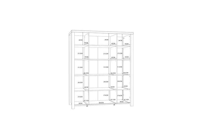 Konitsa Vitrineskab 52x130 cm - Brun/Sort - Opbevaring - Skab - Vitrineskabe