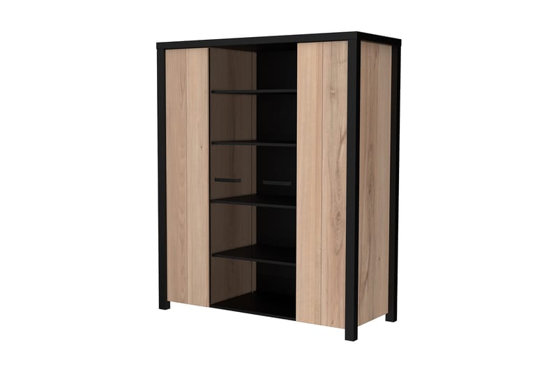 Konitsa Vitrineskab 52x130 cm - Brun/Sort - Opbevaring - Skab - Vitrineskabe