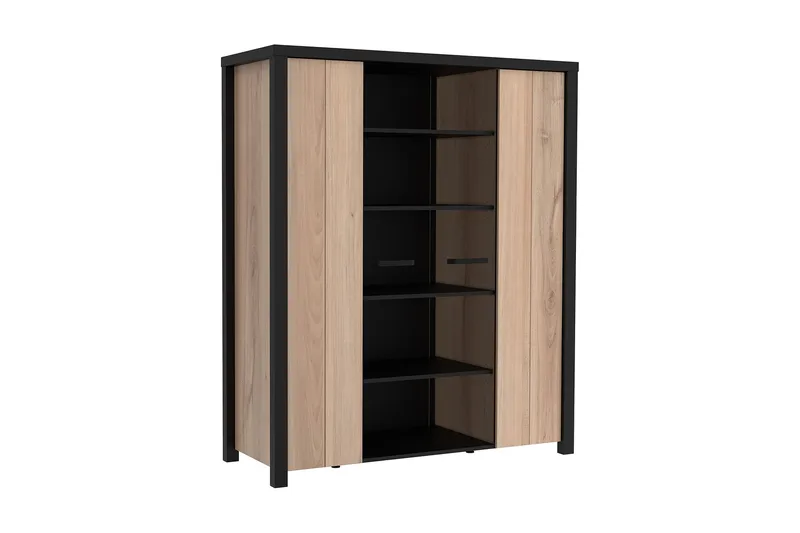 Konitsa Vitrineskab 52x130 cm, Brun/Sort