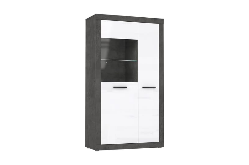 Kranea Vitrineskab 41x93 cm, Grå/Hvid