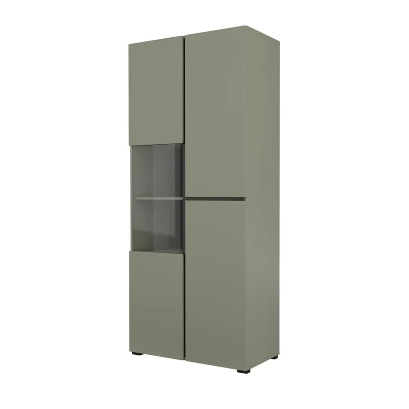 Vitrineskab Kryds 3 Døre, Grøn - Sort