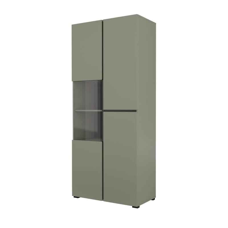 Vitrineskab Kryds 3 Døre, Grøn - Sort