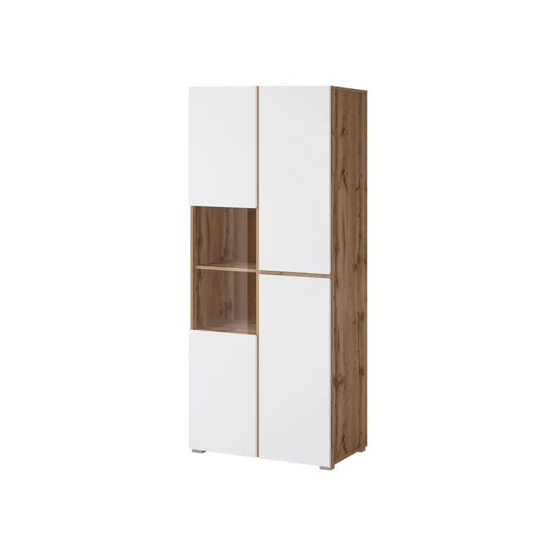 Vitrineskab Kryds 3 Døre, Hvid - Wotan Eg