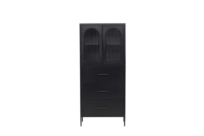 La Paz Vitrineskab 70x160 cm Sort - Opbevaring - Skab - Vitrineskabe