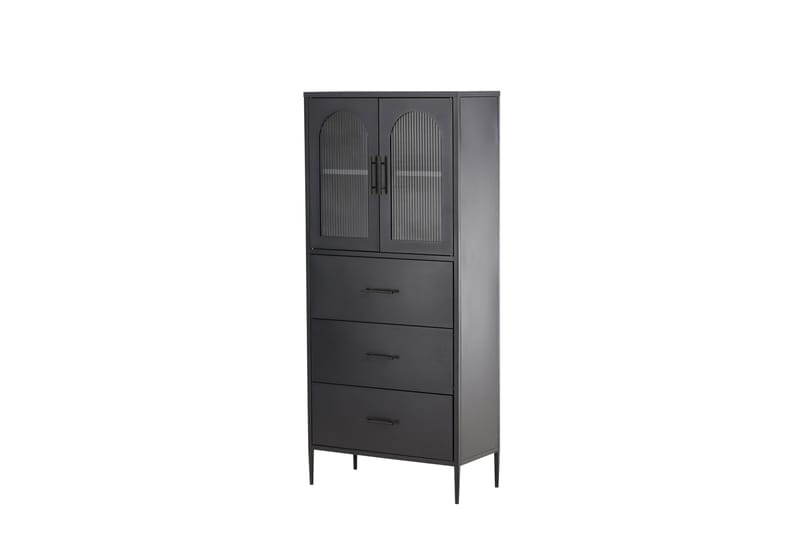 La Paz Vitrineskab 70x160 cm - Sort - Opbevaring - Skab - Vitrineskabe