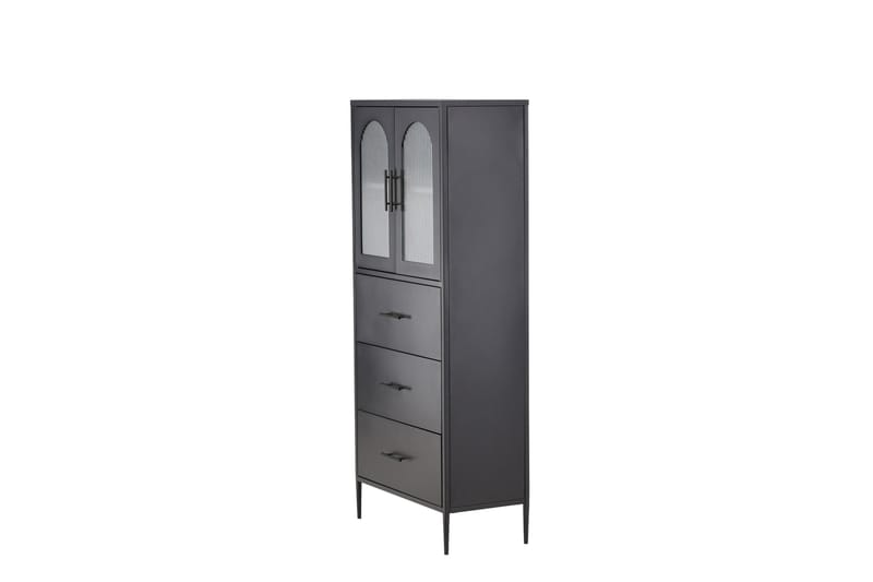 La Paz Vitrineskab 70x160 cm - Sort - Opbevaring - Skab - Vitrineskabe