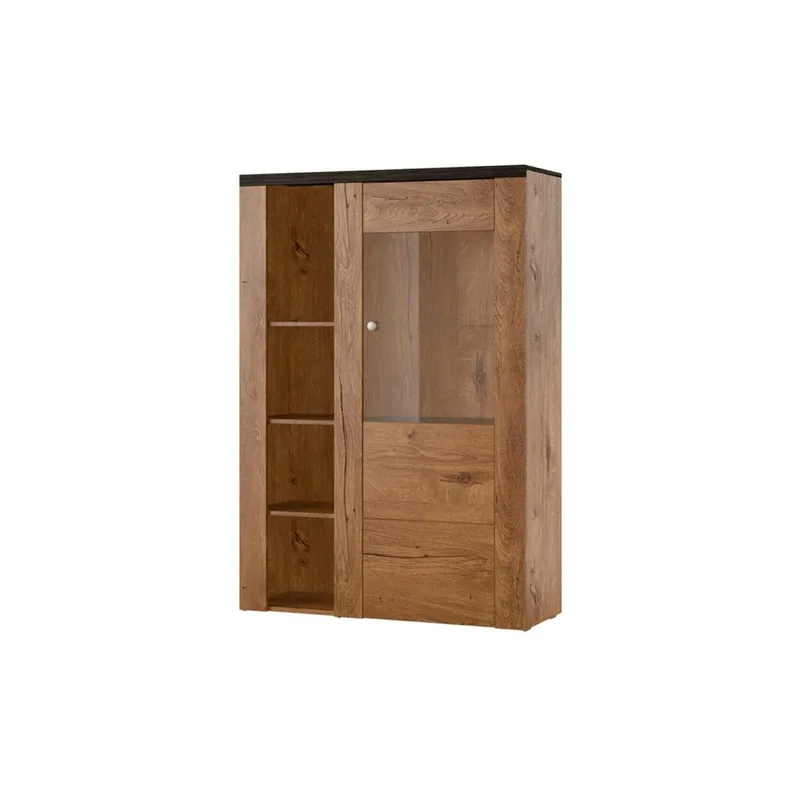 Vitrineskab Larona 1 dør, Lefkas eg, 145 cm