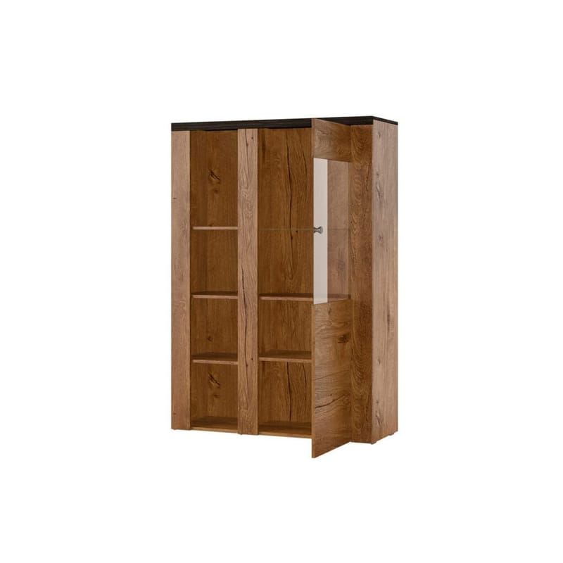 Vitrineskab Larona 1 dør - Lefkas eg, 145 cm - Opbevaring - Skab - Vitrineskabe