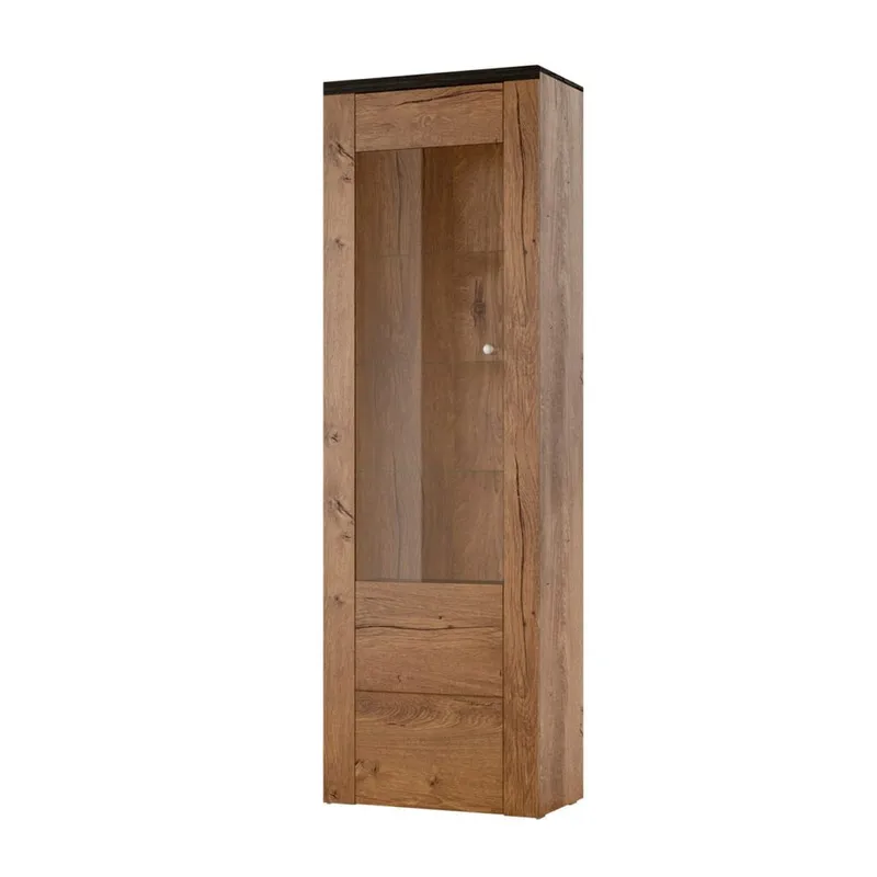 Vitrineskab Larona 1 dør, Lefkas eg, 206 cm