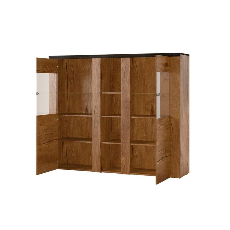 Vitrineskab Larona 2 døre - Lefkas eg - Opbevaring - Skab - Vitrineskabe