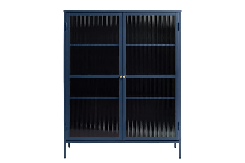 Lazarus Vitrineskab 111x140 cm - Blå - Opbevaring - Skab - Vitrineskabe