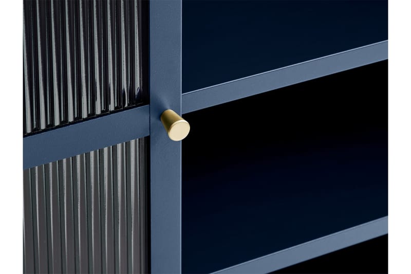 Lazarus Vitrineskab 111x140 cm - Blå - Opbevaring - Skab - Vitrineskabe