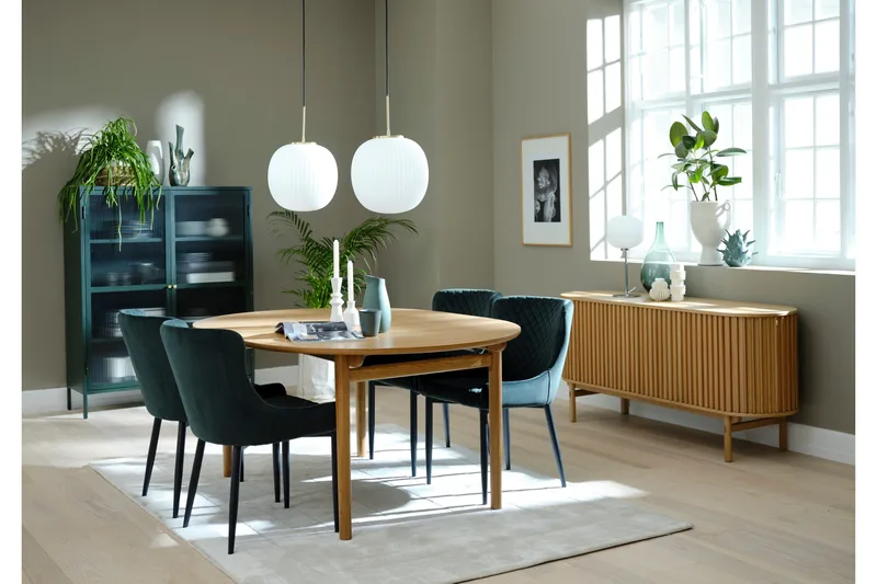 Lazarus Vitrineskab 111x140 cm - Grøn - Opbevaring - Skab - Vitrineskabe