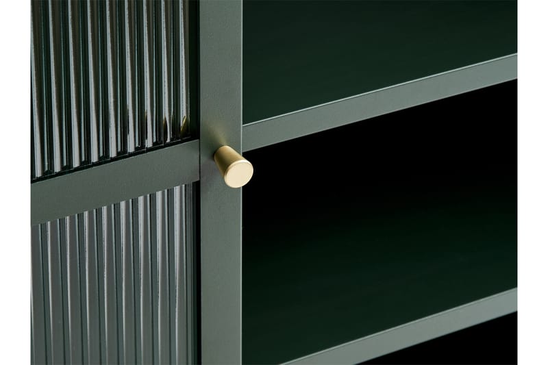 Lazarus Vitrineskab 111x140 cm - Grøn - Opbevaring - Skab - Vitrineskabe