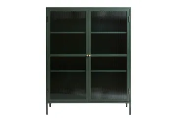 Lazarus Vitrineskab 111x140 cm - Grøn - Opbevaring - Skab - Vitrineskabe