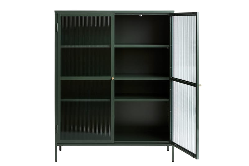 Lazarus Vitrineskab 111x140 cm - Grøn - Opbevaring - Skab - Vitrineskabe