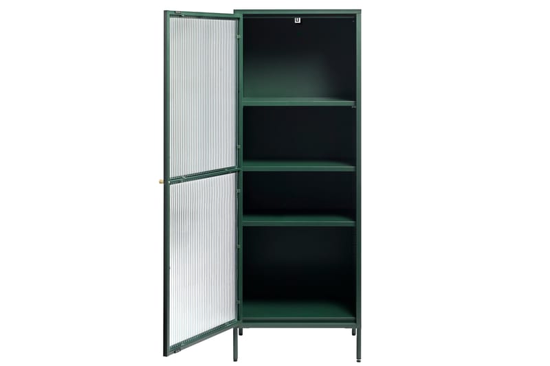 Lazarus Vitrineskab 58x160 cm - Grøn - Opbevaring - Skab - Vitrineskabe