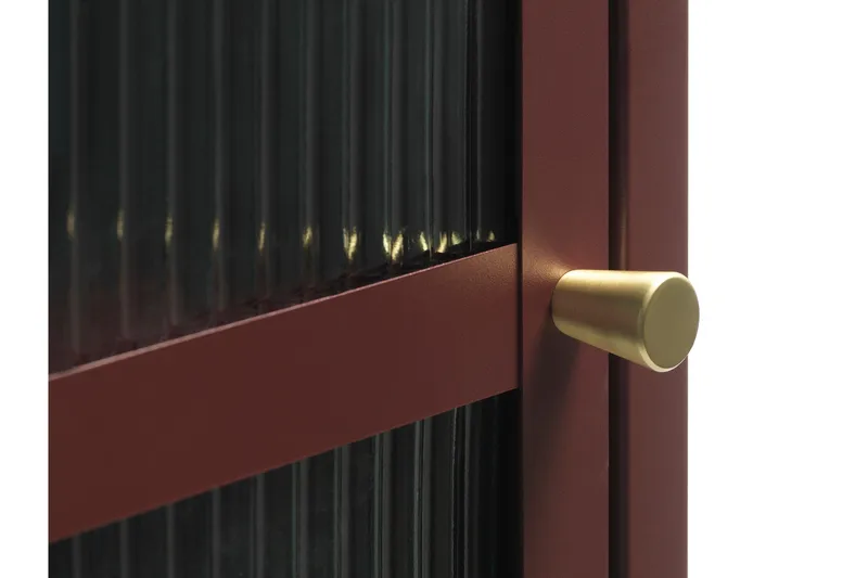 Lazarus Vitrineskab 58x160 cm - Rød - Opbevaring - Skab - Vitrineskabe