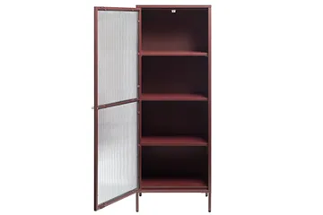 Lazarus Vitrineskab 58x160 cm - Rød - Opbevaring - Skab - Vitrineskabe