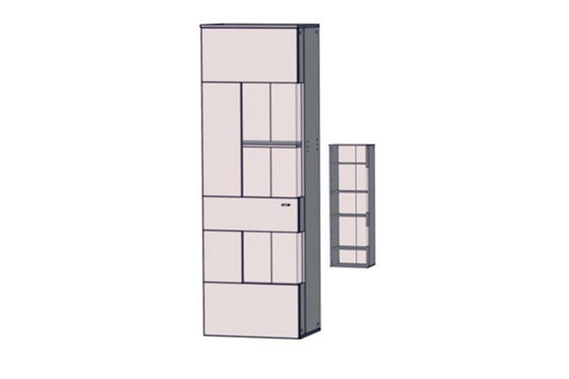 Lianne Vitrineskab inkl Belysning, Eg/Grå