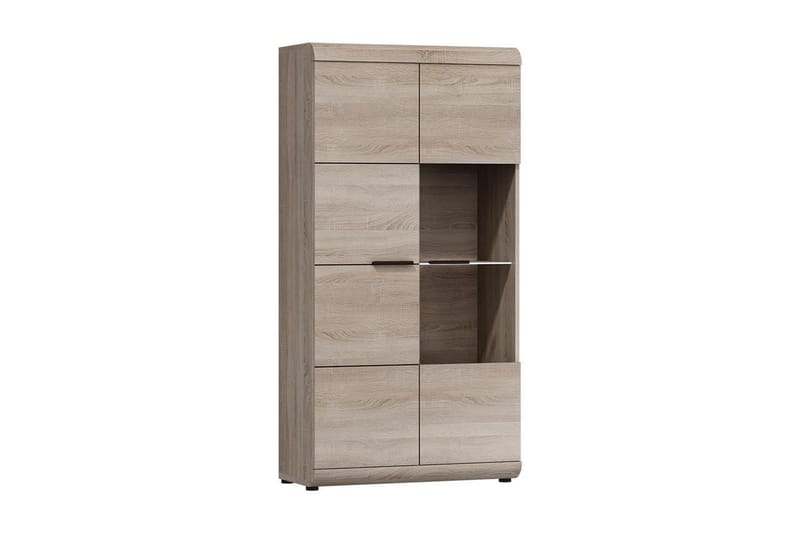 Link Vitrineskab 80x37x158 cm - Beige / Grå - Opbevaring - Skab - Vitrineskabe