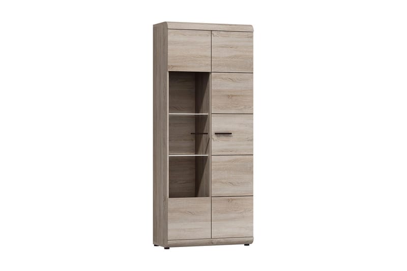 Link Vitrineskab 80x37x194 cm - Beige / Grå - Opbevaring - Skab - Vitrineskabe