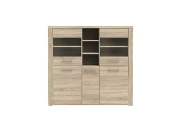 Loannia Vitrineskab 41x146 cm - Brun - Opbevaring - Skab - Vitrineskabe