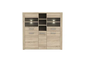 Loannia Vitrineskab 41x146 cm - Brun - Opbevaring - Skab - Vitrineskabe