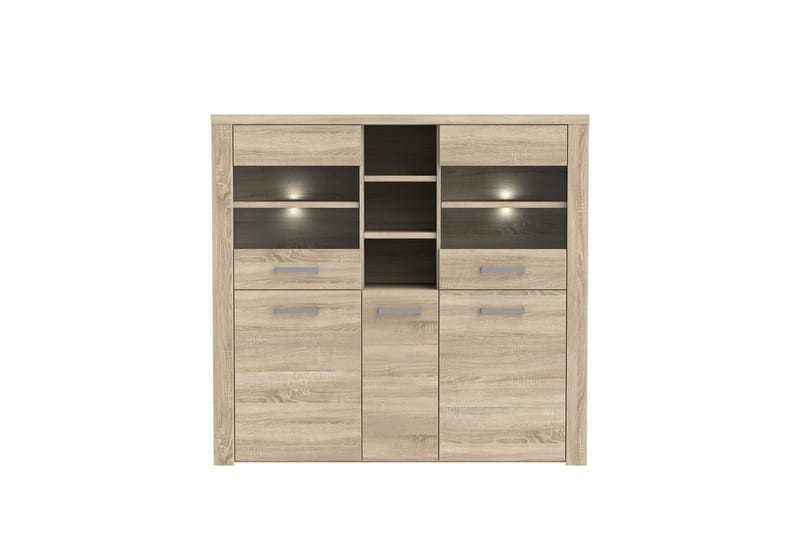 Loannia Vitrineskab 41x146 cm - Brun - Opbevaring - Skab - Vitrineskabe