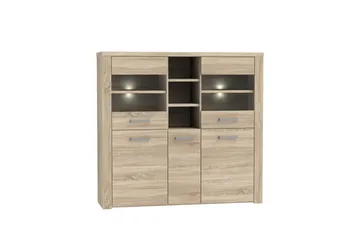 Loannia Vitrineskab 41x146 cm - Brun - Opbevaring - Skab - Vitrineskabe