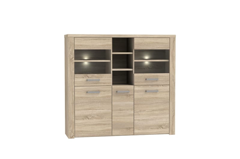 Loannia Vitrineskab 41x146 cm - Brun - Opbevaring - Skab - Vitrineskabe