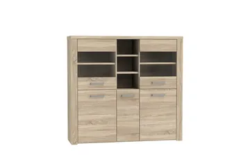 Loannia Vitrineskab 41x146 cm - Brun - Opbevaring - Skab - Vitrineskabe
