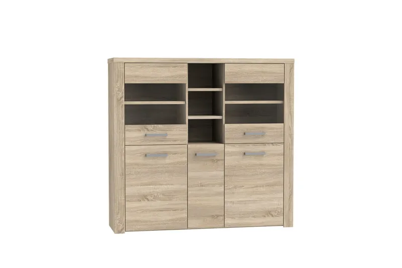 Loannia Vitrineskab 41x146 cm - Brun - Opbevaring - Skab - Vitrineskabe