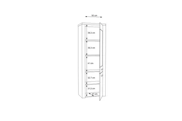 Loannia Vitrineskab 41x67 cm - Brun - Opbevaring - Skab - Vitrineskabe