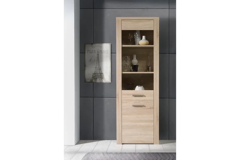 Loannia Vitrineskab 41x67 cm - Brun - Opbevaring - Skab - Vitrineskabe