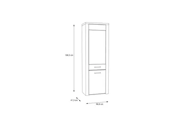 Loannia Vitrineskab 41x67 cm - Brun - Opbevaring - Skab - Vitrineskabe