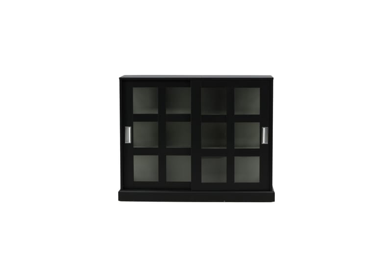 Lock Glasskab 120 cm Sort/Lysgrå - Sort/Lysegrå - Opbevaring - Skab - Vitrineskabe