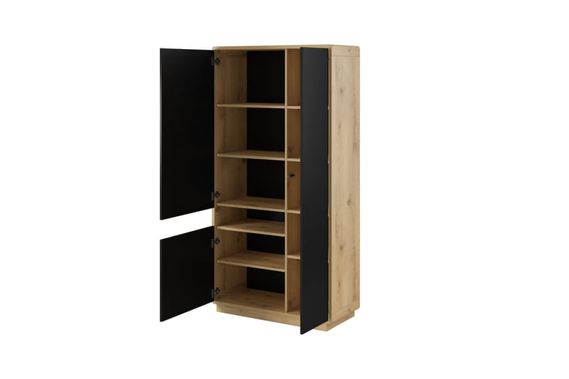 Louetta vitrineskab 92x181 cm - Flerfarvet - Opbevaring - Skab - Vitrineskabe