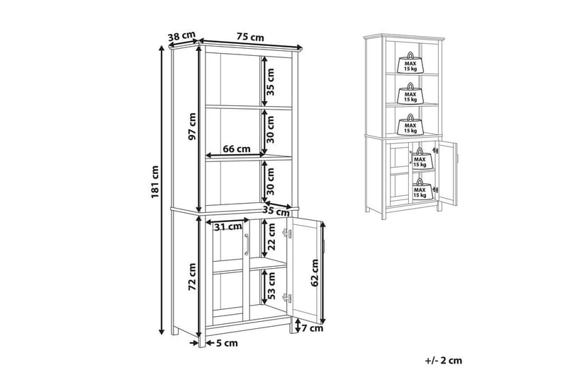 Vitrineskab Lusby - Opbevaring - Skab - Vitrineskabe