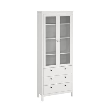 Vitrineskab Madrid med 2 glasdøre 3 skuffer 78x199 cm - Opbevaring - Skab - Vitrineskabe