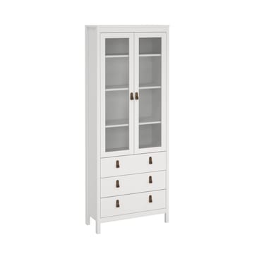 Vitrineskab Madrid med 2 glasdøre 3 skuffer 78x199 cm - Opbevaring - Skab - Vitrineskabe