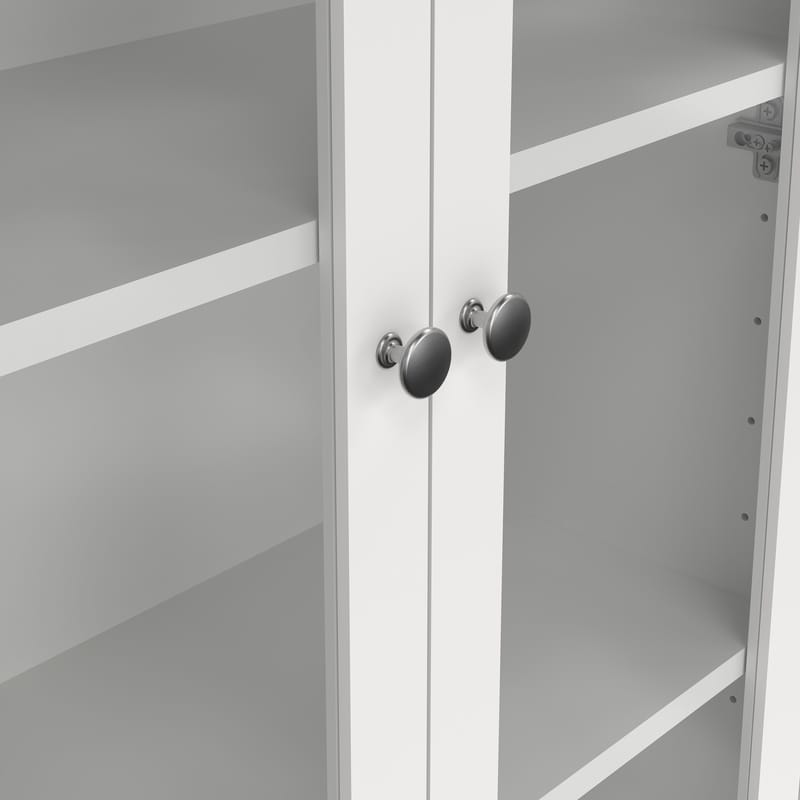 Vitrineskab Madrid med 2 glasdøre 3 skuffer 78x199 cm - Opbevaring - Skab - Vitrineskabe