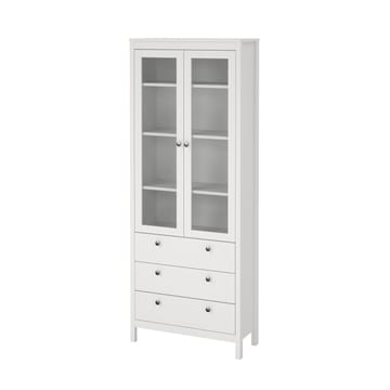 Vitrineskab Madrid med 2 glasdøre 3 skuffer 78x199 cm - Opbevaring - Skab - Vitrineskabe