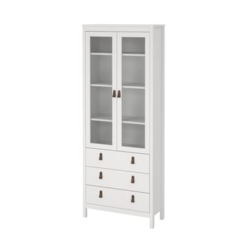 Vitrineskab Madrid med 2 glasdøre 3 skuffer 78x199 cm - Opbevaring - Skab - Vitrineskabe
