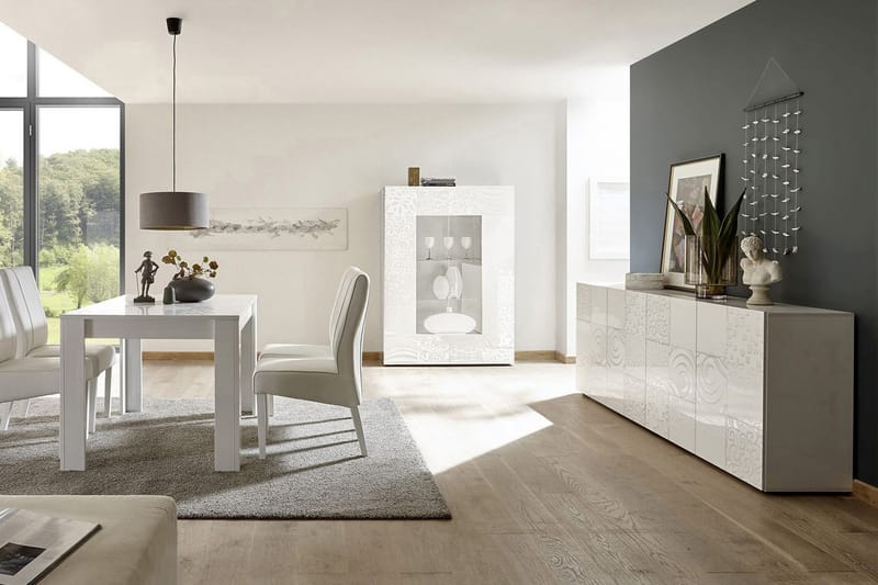 Mironne Vitrineskab 121 cm - Hvid - Opbevaring - Skab - Vitrineskabe