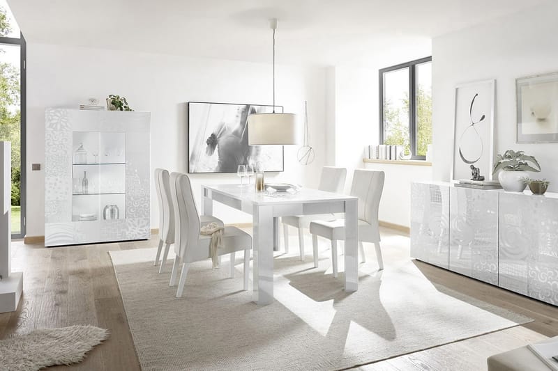 Mironne Vitrineskab 121 cm - Hvid - Opbevaring - Skab - Vitrineskabe