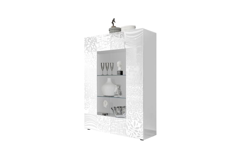 Mironne Vitrineskab 121 cm - Hvid - Opbevaring - Skab - Vitrineskabe