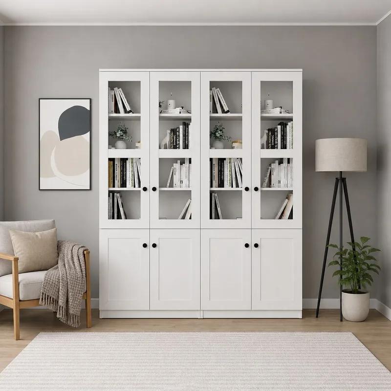 Multifunktionsskab Hanah Home Lisa (160 x 190 x 37 cm) Hvid, Hvid